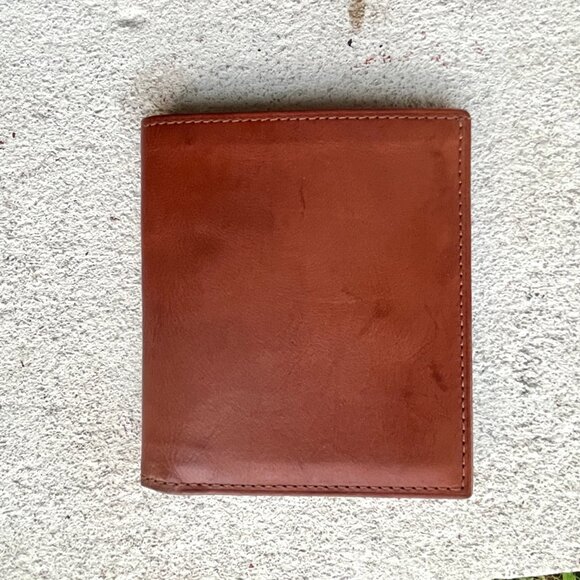 COACH Vintage Mens Water Buffalo Pocket Small Bifold Slim Cognac Wallet Unisex - Picture 1 of 7